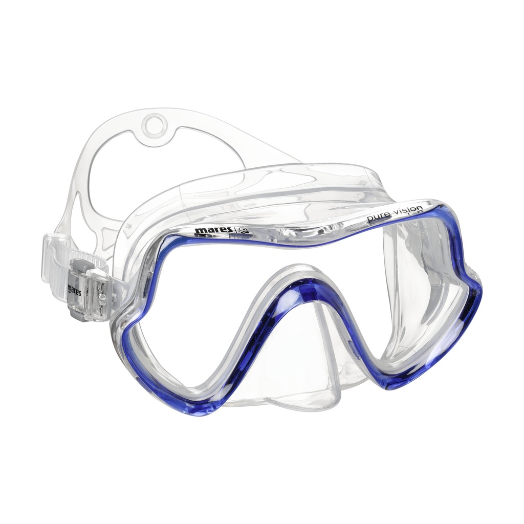 [069410] MASQUE MARES PURE VISION (JUPE : TRANSPARENT / CERCLAGE : BLEU)