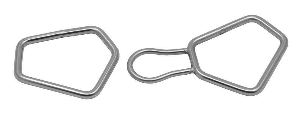 ANNEAU ESM POLYGON, SET OF 2 WITH 1 SIDE