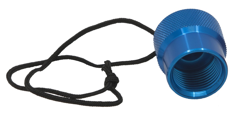 [048288] BOUCHON ESM DIN FEMELLE EN ALUMINIUM (BLEU)