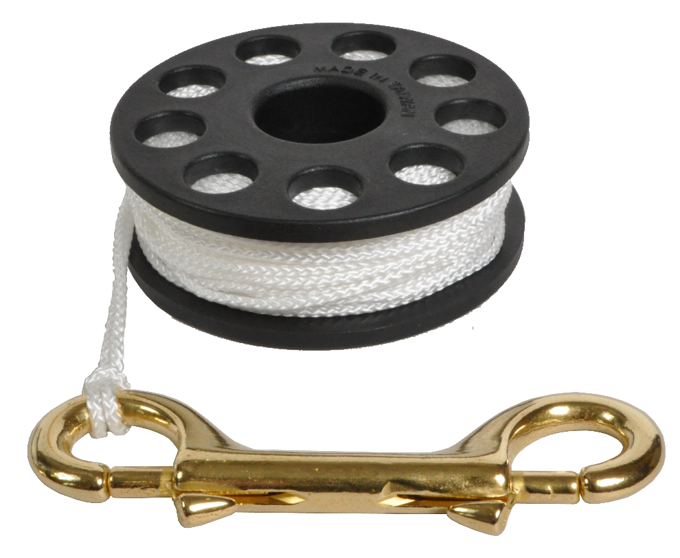BOBINE DIVE TECHNICS 20 M LINE WITH/BRASS HOOK