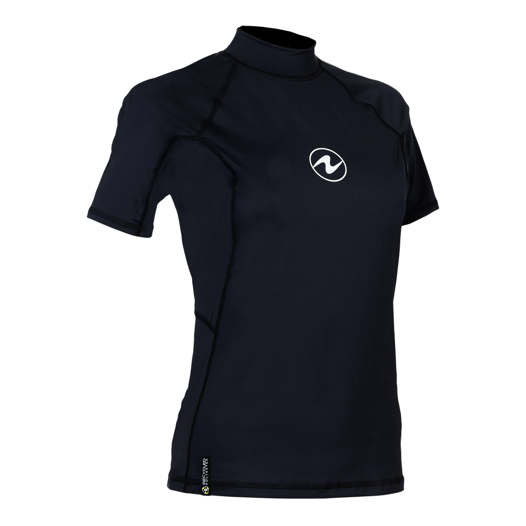 [056553] RASH GUARD AQUALUNG SLIM FIT MANCHES COURTE FEMME (L, NOIR)