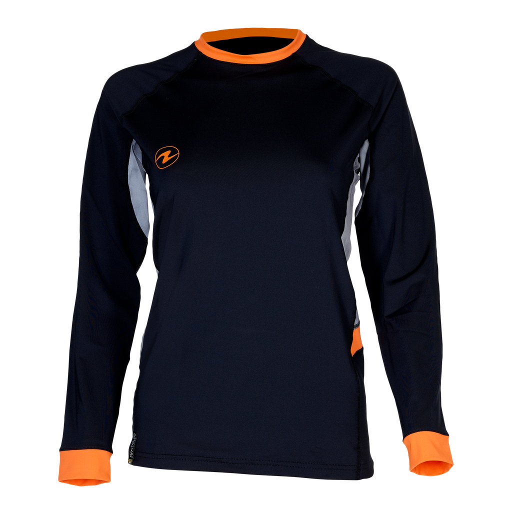 [056673] RASH GUARD AQUALUNG LOOSE FIT MANCHES LONGUE FEMME (L, NOIR GRIS)