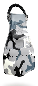 [069467] PALMES SCUBAPRO JET FIN CAMO SANGLE RESSORT (M, BLANC)