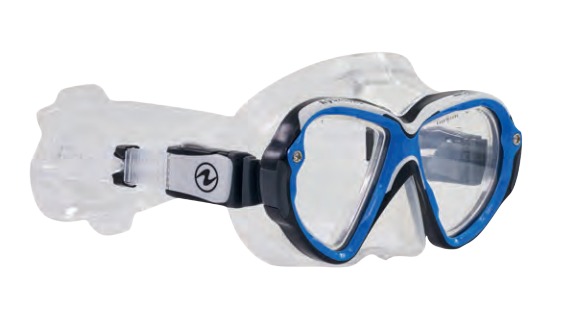 [070028] MASQUE AQUALUNG REVEAL ULTRAFIT (JUPE : TRANSPARENT / CERCLAGE : BLEU-BLANC, M)