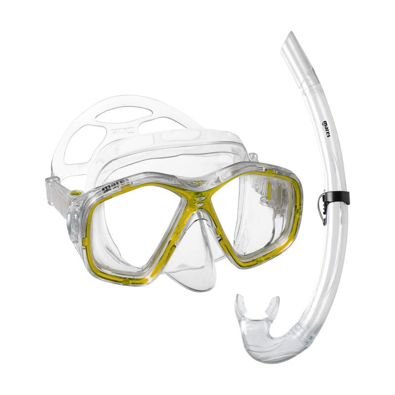 [074481] MASQUE MARES COMBO TAPU  (JUPE : TRANSPARENT/ CERCLAGE : JAUNE)