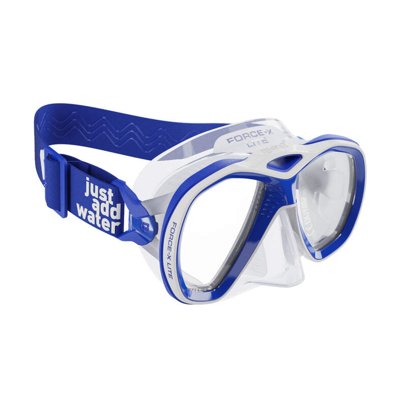 [075445] MASQUE MARES FORCE X LITE (JUPE : TRANSPARENT / CERCLAGE : BLEU-BLANC)