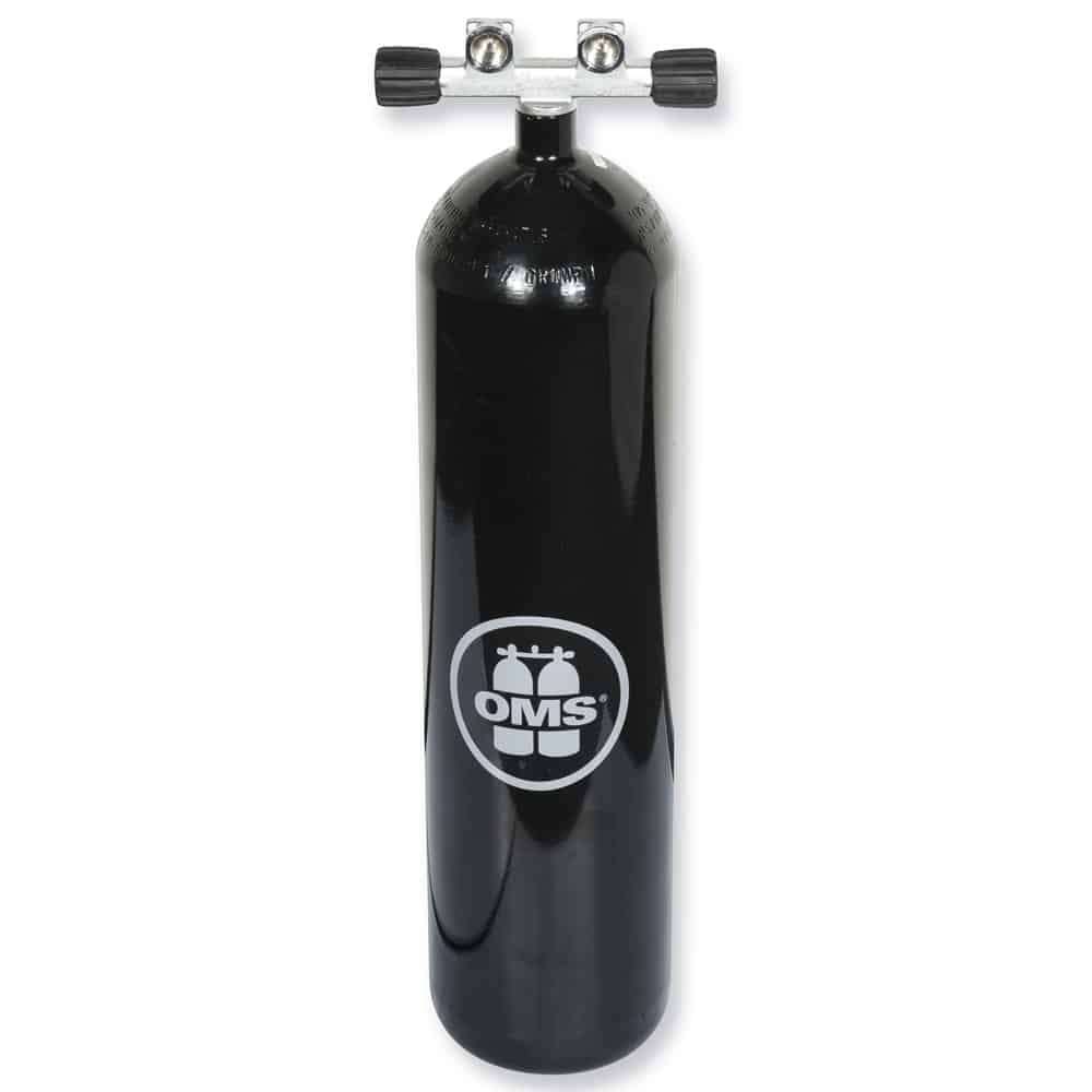 [075853] BOUTEILLE ECS 12L LONG/232 BAR CONCAVE ROBINET 2 SORTIES TWIN BLACK