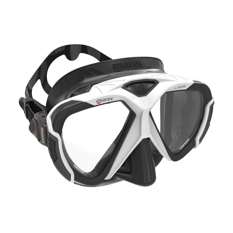 [005929] MASQUE MARES X-WIRE (JUPE : NOIR / CERCLAGE : GRIS-BLANC)