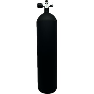 [073210] BOUTEILLE POLARIS ECS 12L LONG/ 230 BAR CONCAVE BLACK ROBINET 1 SORTIE EXP. LEFT