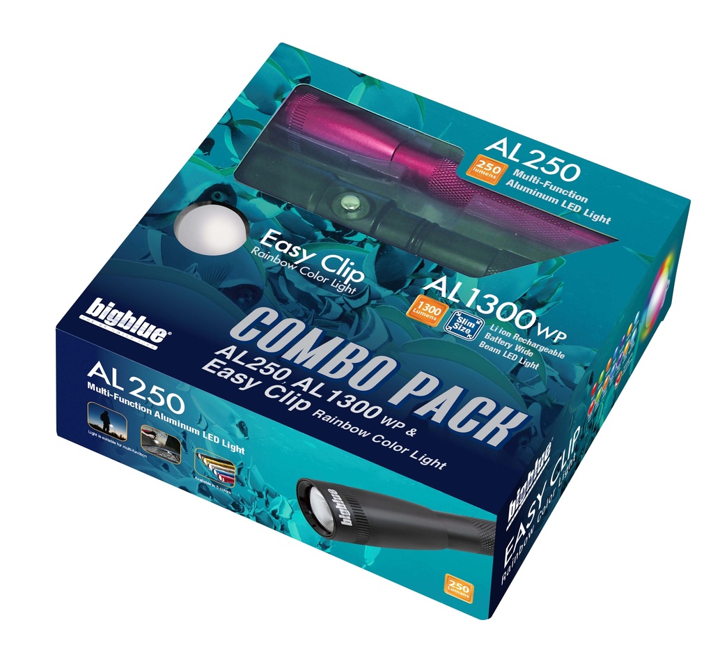 LAMPE BIG BLUE COMBO PACK AL250 & AL1300WP & EASY CLIP RAINBOW 